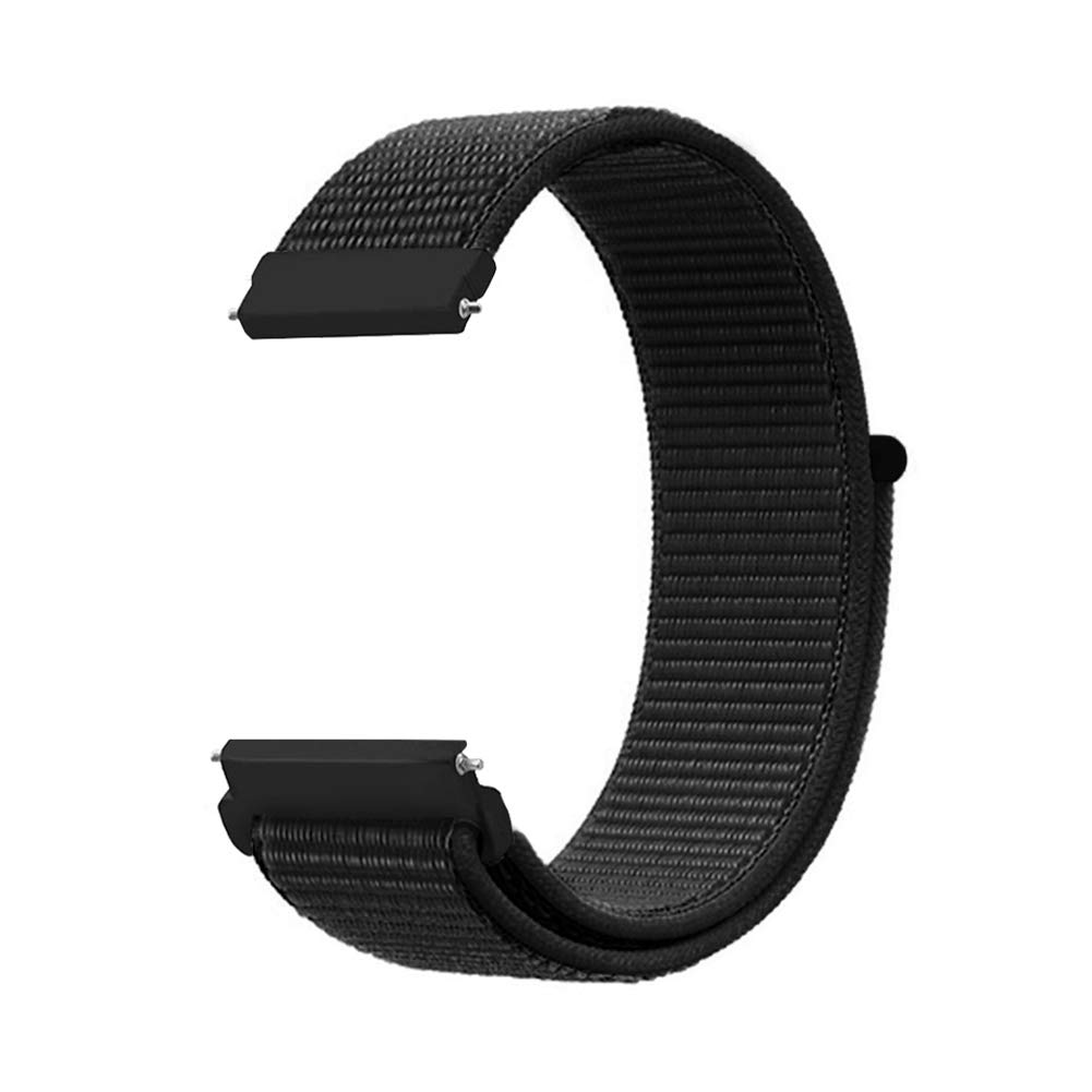 CellFAther Unisex Adult 20mm Nylon Sport Loop Wrist Band Straps Compatible for Amazfit Bip/Lite/GTS/GTS 2e/MINI/GTR 42mm -Jet Black
