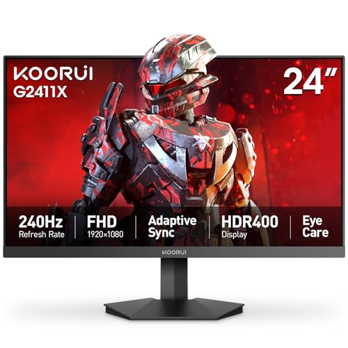 KOORUI 24 Inch Gaming Monitor, 240Hz FHD 1ms Computer Monitor