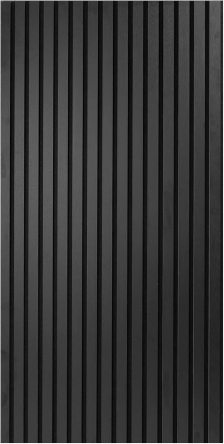 Art3d Acoustic Panels for Wall and Ceiling 4 Wooden Slats Sound Absorbent 3D Panel with Wood Finish Black Covering 2.88㎡