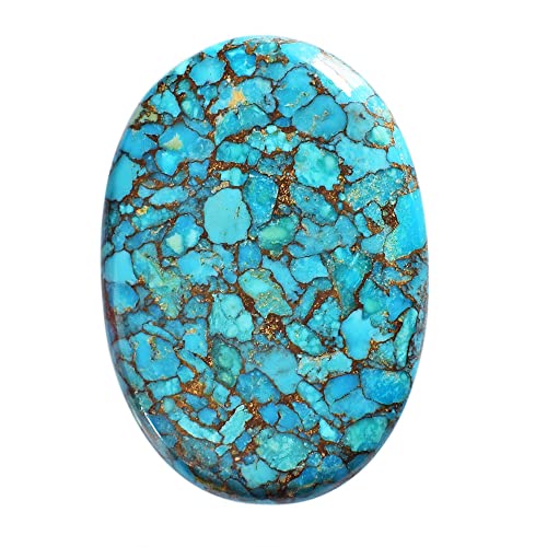 Cabochon Turquoise Mohave bleu cuivre dos plat fini les pierres instables difficiles à sertir