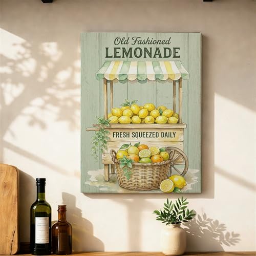Toile murale vintage jaune d'été 30,5x40,6 cm pour la décoration de votre cuisine