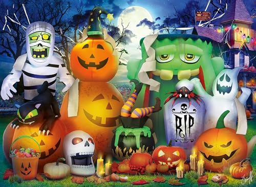 Ravensburger – Spooky Fun – Rompecabezas XXL de 100 piezas – Escena colorida de Halloween con calabazas, fantasmas y monstruos – Calidad premium – Diversión sin pantalla – Niños de 6 años en adelante miniatura 1