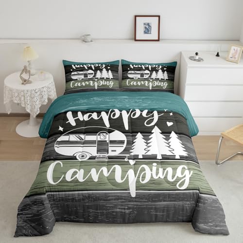 Vintage Grey Green Barn House Door Comforter Set 2