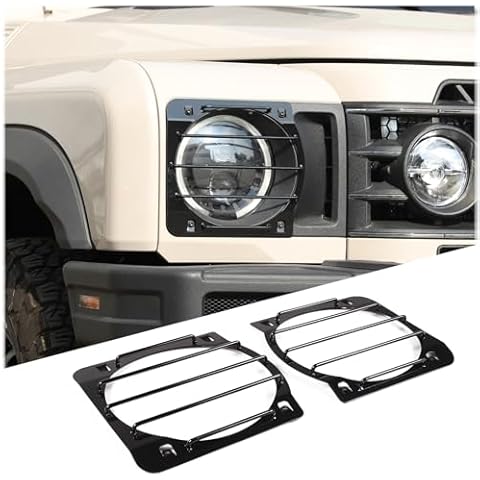 DIYUCAR Carbon Steel Headlight Trim Protector Cover