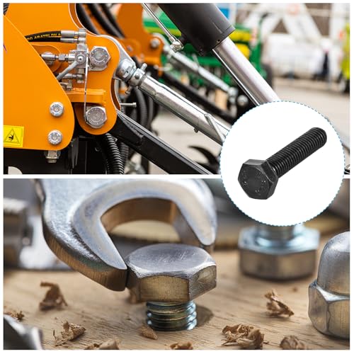 Image of METALLIXITY Hex Bolts (M10-1.5x45mm) 10Pcs, 12.9 Grade Carbon Steel Fully Threaded Black Oxide, Coarse Thread UNC Hex Head Screw Bolt - for Mechanical Repair