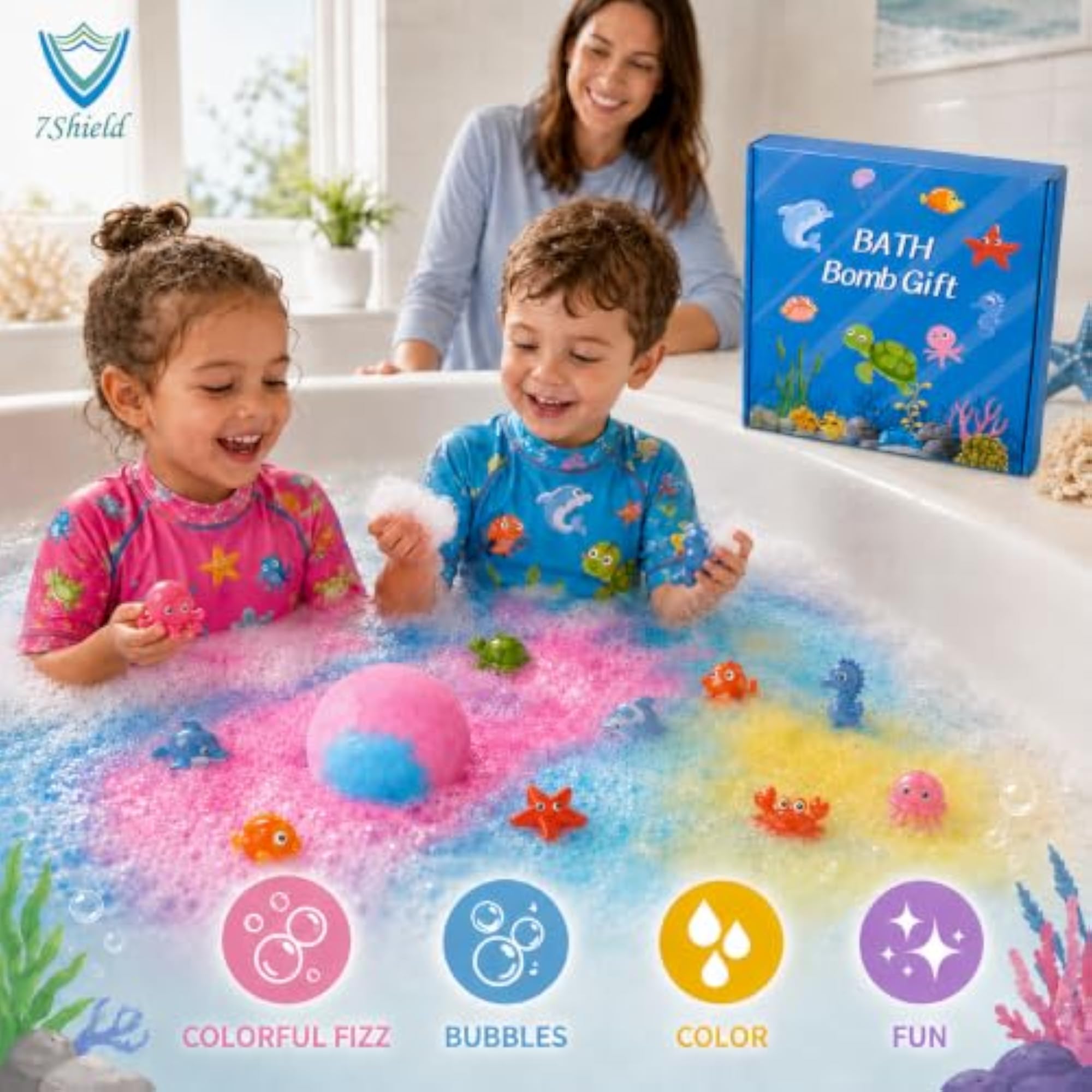 Kids Bath Bombs with Surprise Toy Inside, Fizzy Bath Bombs for Fun