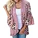 Produktbild Quaan Frau Spitze Blumen Öffnen Sie Cape Casual Mantel lose Bluse Kimono Jacke Cardigan Oberteile Sweatshirt warm halten Herbst leichte weiche Gute Erfahrung Casual (S, Rosa)