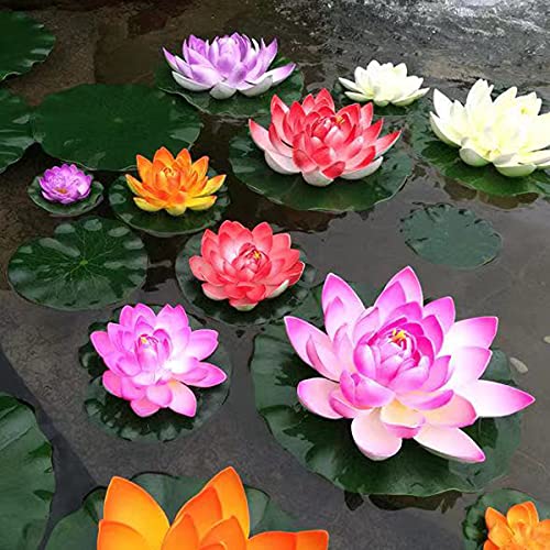 Fzbnsrko Artificial Lotus,4Pcs 7.1" Inch Floating Foam Lotus Flowers For Pool,Realistic Water Lily Pads For Home Outdoor Patio Pond Wedding Party Decorations,Yellow #TOP5