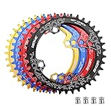 DJCバイクチェーンリング104mmBCDラウンド/オーバルMTB104BCD7/8/9/10/11/12スピードナローワイドトゥースアルミニウム7075超軽量30T 32T 34T 36T 38T 40 42 DH XCトレイルファットバイクebike (1# 黒 円形, 46歯)