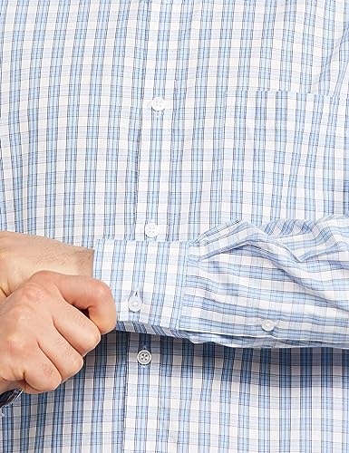 Image of Park Avenue Men's Pure Cotton Checks Pattern Slim Fit Semi Cutaway Collar Full Sleeve Formal Shirt