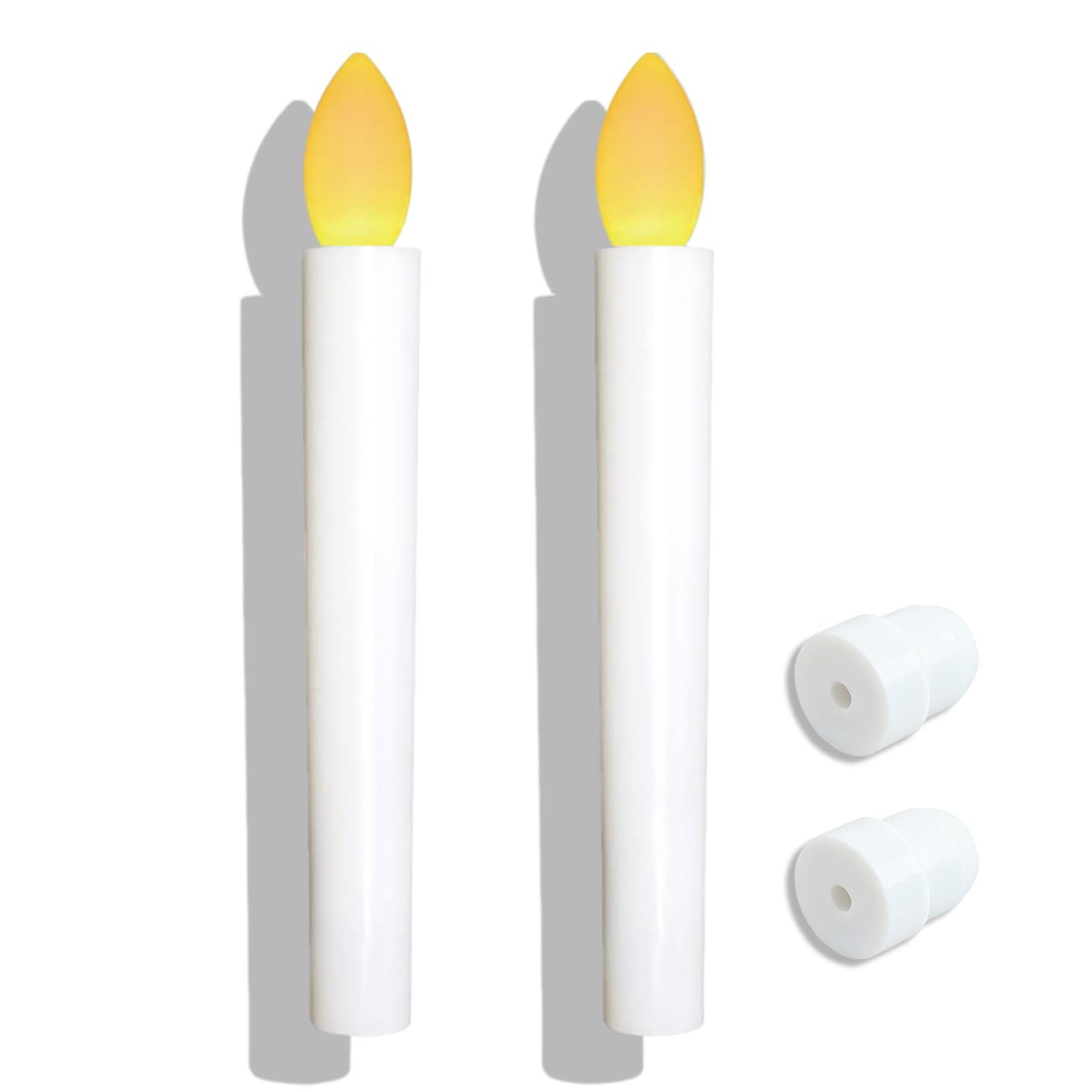 CHANJIF LEDろうそく 2本セット 17.5cm×22mm 電気ろうそく 電池式 火を使わない 安全設計 仏壇 仏具 お盆 お彼岸 法事用