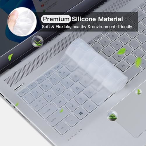 Image of Saco Laptop Keyboard Cover Fit for 15.6 inch HP 15s-fq 15s-er Series 15s-FQ5007TU | 15s-FQ5111TU | 15s-FQ5112TU | 15s-FQ5190TU | 15s-FQ2673TU | 15s-FQ2717TU | 15s-FQ3071TU | 15s-er1501AU -Transparent