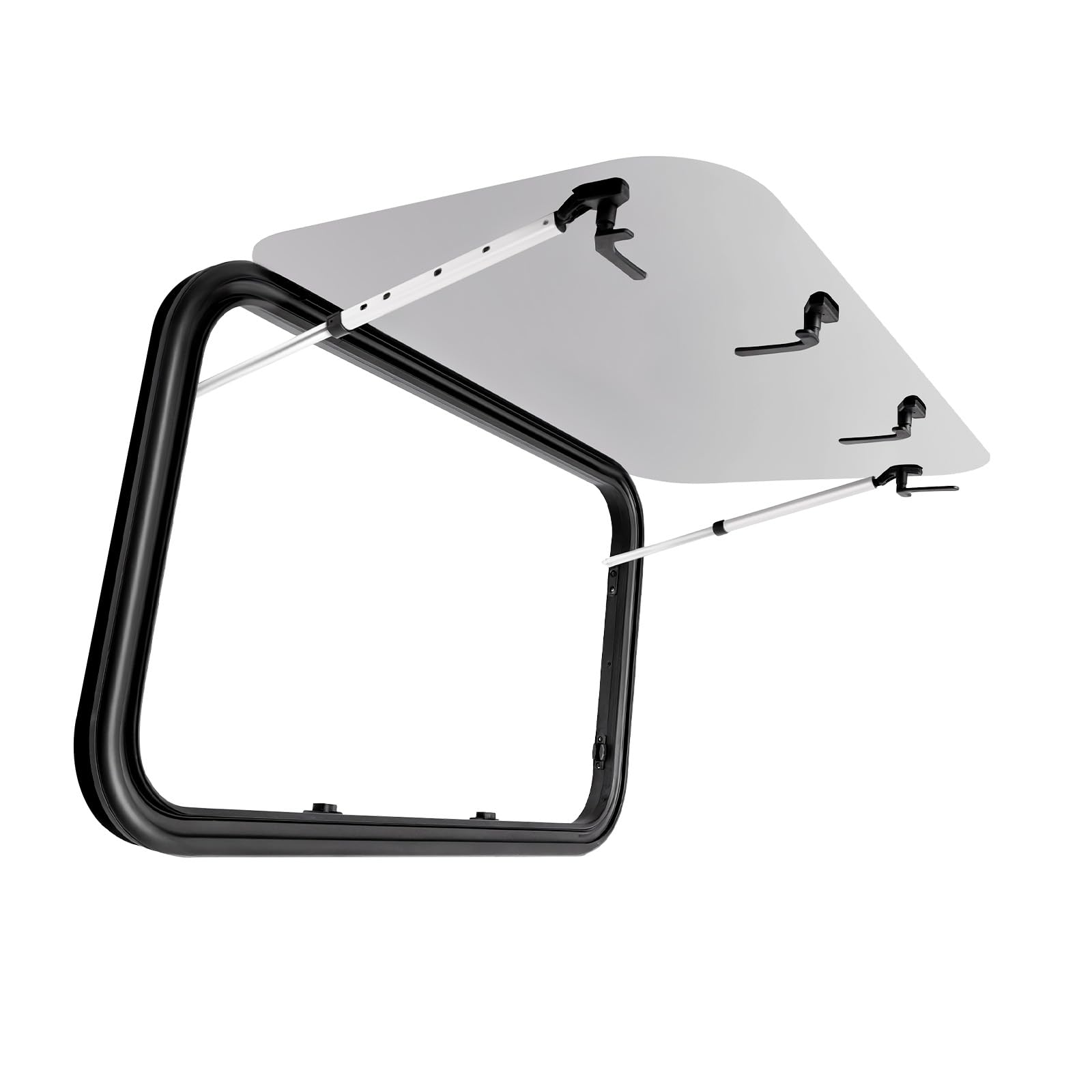Wohnmobil Fenster Wohnwagen Fenster 900x550mm - E8 R43 Ausstellfenster Camper 65° Wohnmobilfenster Externes Push Fenster mit Fliegengitter＆Integriertem Rollo Sonnenschutz für Wohnwagen Van Camper