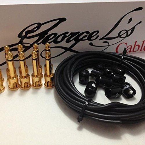 George L's 155 Pedalboard Effects Cable Kit .155 Black / GOLD - 10/10/10