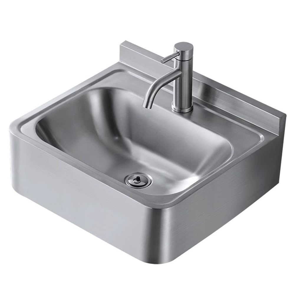Umywalka łazienkowa ze stali nierdzewnej, Zlewozmywak kuchenny z jedną komorą i baterią, Niezbędny element wyposażenia domu i mieszkania,Silver,44x50x15cm