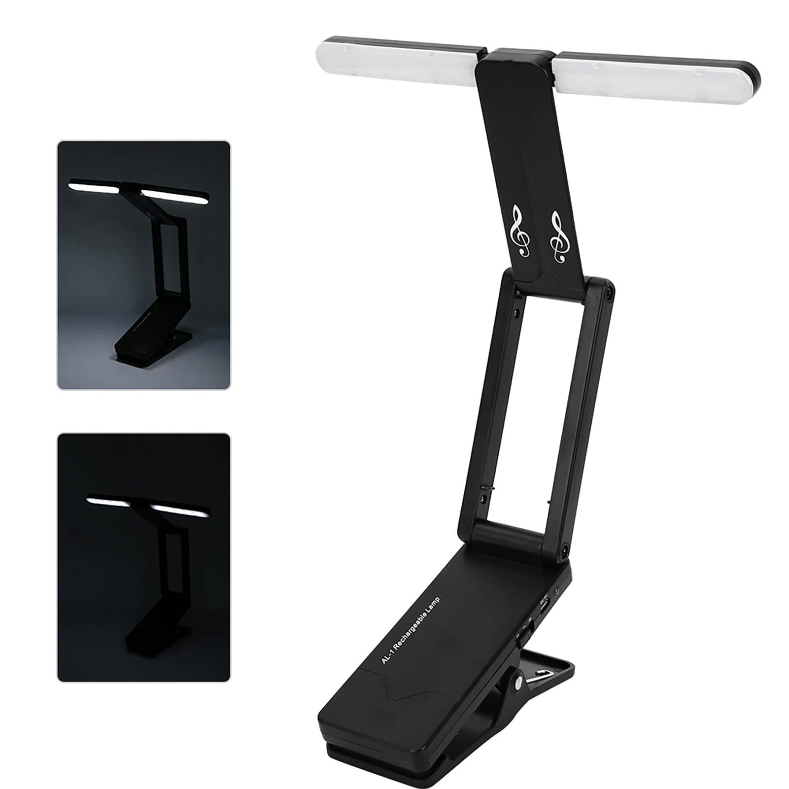 Rechargeable Music Stand Light, Desk Reading Lamp with Two Brightness Modes, 1200 mA Battery for Piano Light