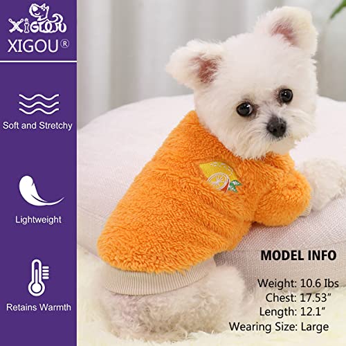 Xigou 2-Pack Dog Sweater, Puppy Dog Sweaters For Small Dogs, Winter Warm Puppy Pet Coat Soft Sweaters Dog Clothes For Small Dogs Girls Boys, Cat Apparel, Pink, Orange, Medium #TOP2