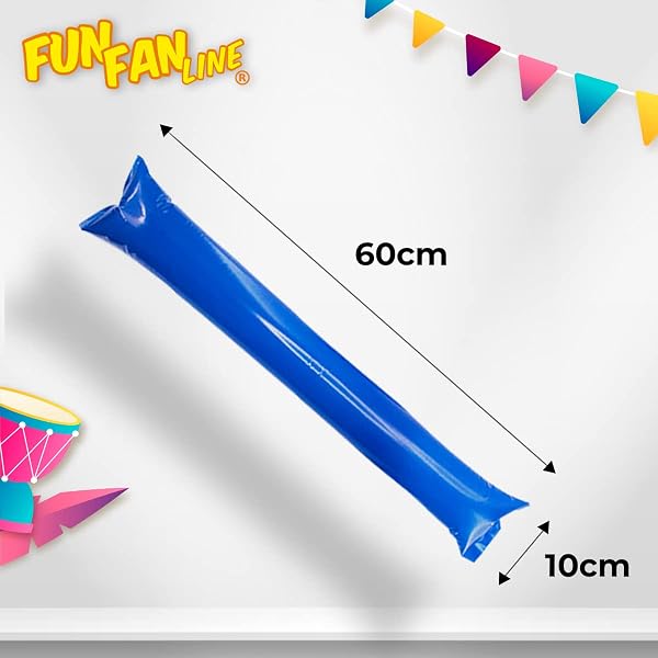 FUN FAN LINE Pack 100 Pares Aplaudidores Hinchables Reutilizables. Palos Animación Ruidosos para Fiestas, Fútbol y Eventos. Cotillón Deportivo y Celebraciones - 3
