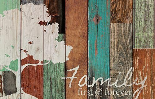 Family First & Forever Multicolor Tree Rustic 16 x 24 Wood Pallet Design Wall Art Sign by Leiacikl