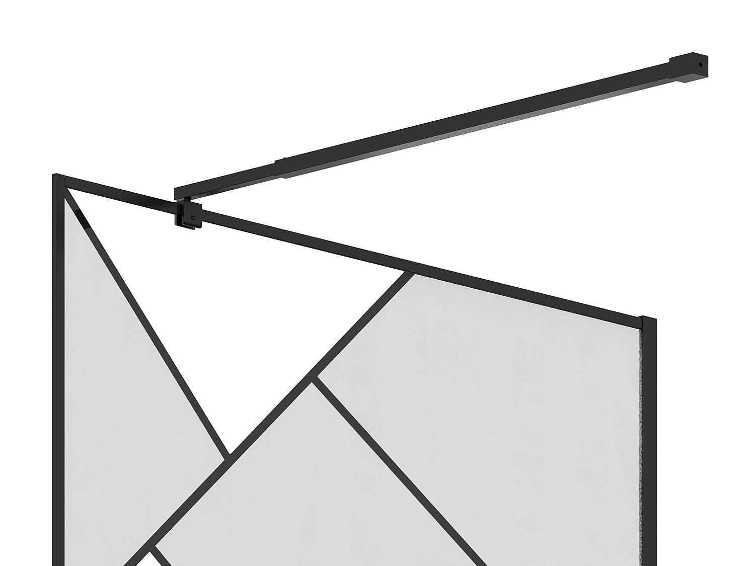 Vente-unique - Paroi de douche à l'italienne sérigraphiée - Noir mat - 100 x 200 cm - TRISEO