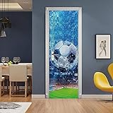 3D Türaufkleber Türtapete Selbstklebend Türposter Fußball90 X 200 Cm Türfolie Poster Tapete Fototapete Wasserdichte Abnehmbare Tapete Vinyl Tür Aufkleber Innentür Schlafzimmer Badezimmer Küc