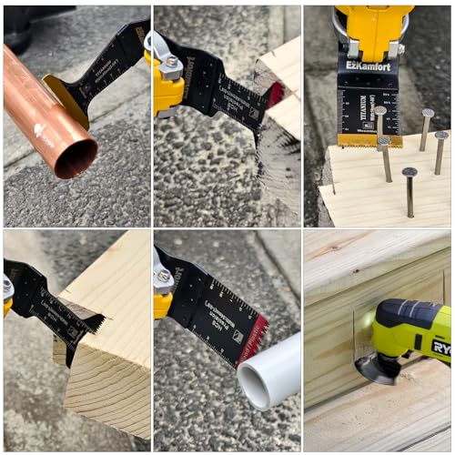 Ezkamfort 138Pcs Multi Tool Blade, Titanium Multitool Blade Kits for Wood Nails, Drywall, Japanese Tooth with Storage Bag, Universal Oscillating Saw Blades Compatible with Ryobi Makita Milwaukee 8 Ezkamfort 138Pcs Multi Tool Blade, Titanium Multitool Blade Kits for Wood Nails, Drywall, Japanese Tooth with Storage Bag, Universal Oscillating Saw Blades Compatible with Ryobi Makita Milwaukee - Image 8