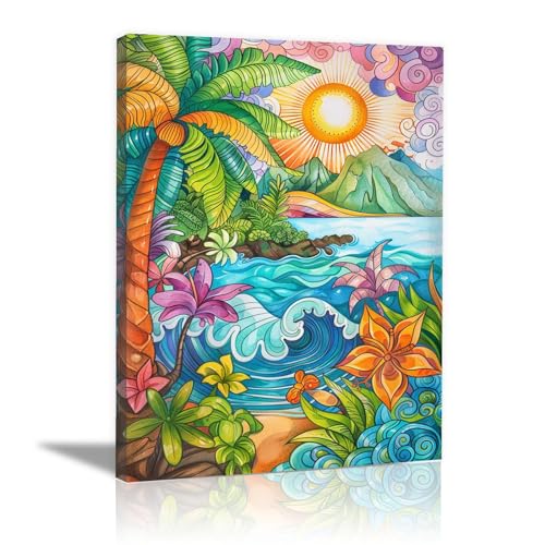 Peinture de paysage WODJEM tableau décoration murale pour un intérieur serein