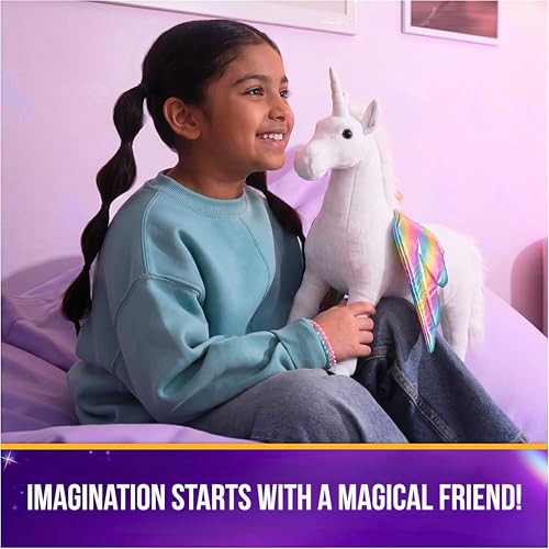 Image of Tickles Magical Unicorn with Rainbow Wings Soft Stuffed Plush Animal Toy for Kids Boys & Girls Birthday Gift (Size: 53 cm, Color: White)