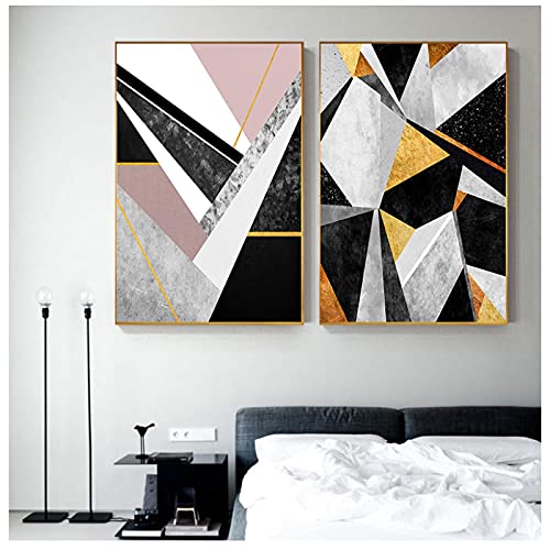 Décoration murale géométrie abstraite nordique en impression sur toile 60x80 cm