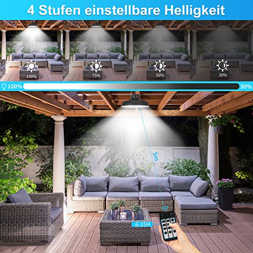 Bellanny LED Solar Hängelampen 3 Farben Solarlampen für Außen mit Fernbedienun Solar Pendelleuchte, IP65 Wasserdicht… – Bild 6