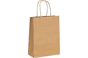 METAPRINT 50 Pack Small Brown Gift Bags with Handles: Sophistication and Elegance at Your Fingertips