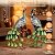 Kircust Solar Metal Peacock Statues - Set of 2 Weatherproof Outdoor Decor with Solar Lights for Garden, Yard, or Patio - Elegant Peacock Gifts
