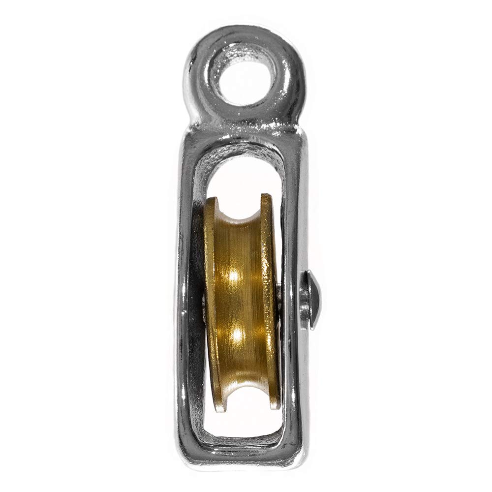 West Coast ParacordSingle Wheel Pulley with Rigid Eye - 1 1/2 Inch Sheave Height