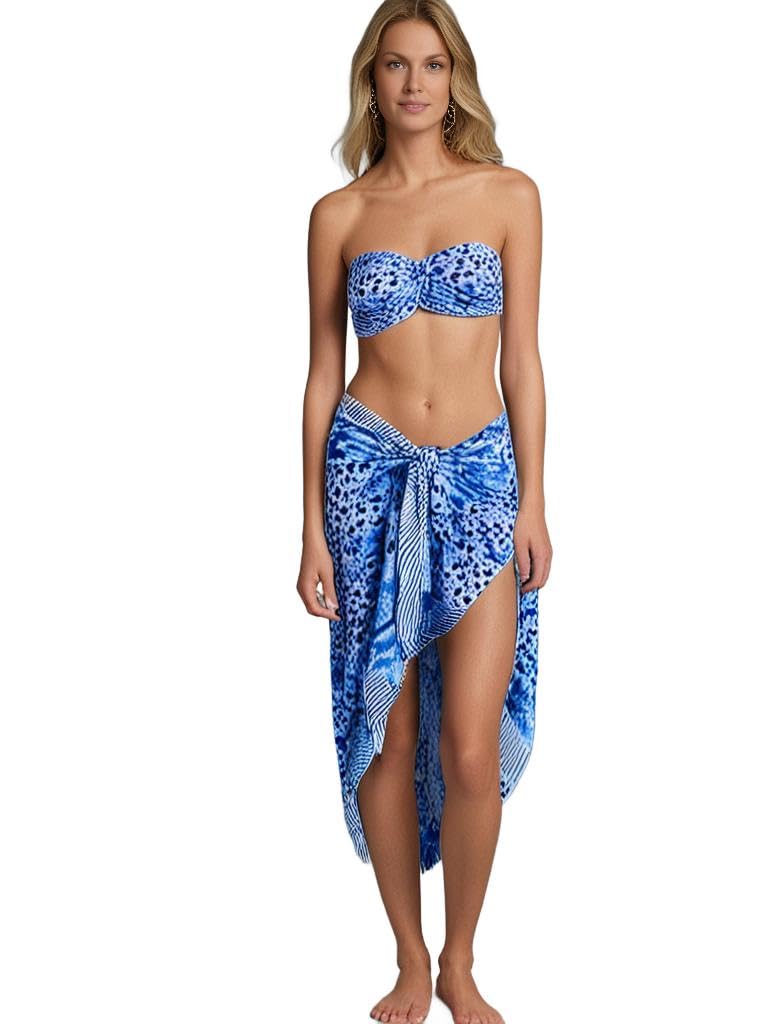 Rastogi Handicrafts 100% Cotton Hand Block Print Sarong Womens Swimsuit Wrap Cover Up Long (73" x 44")