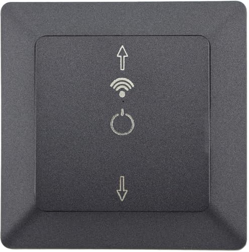 ChiliTec Interruptor de persiana enrollable Wifi, control de persianas, empotrable, 250 V, control del motor hasta 300 W, para persianas, toldos, protección solar, antracita