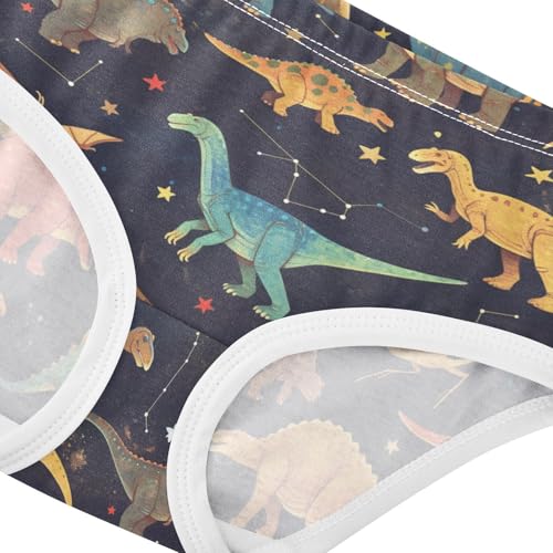 Wusikd Dinosaurs Colors Girls' Underwear Cotton Starry Night Sky Girls Briefs Soft Toddler Underwear 2T4