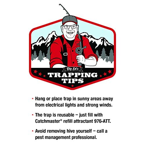 Yellow Jacket Hornet Bee & Wasp Trap By Catchmaster - 2 Jar Count, Ready To Use Outdoors. Insect Flying Bug Infestation Water Soluble Dual Attractant Scent Trap Kill Reusable Non-Toxic #TOP5