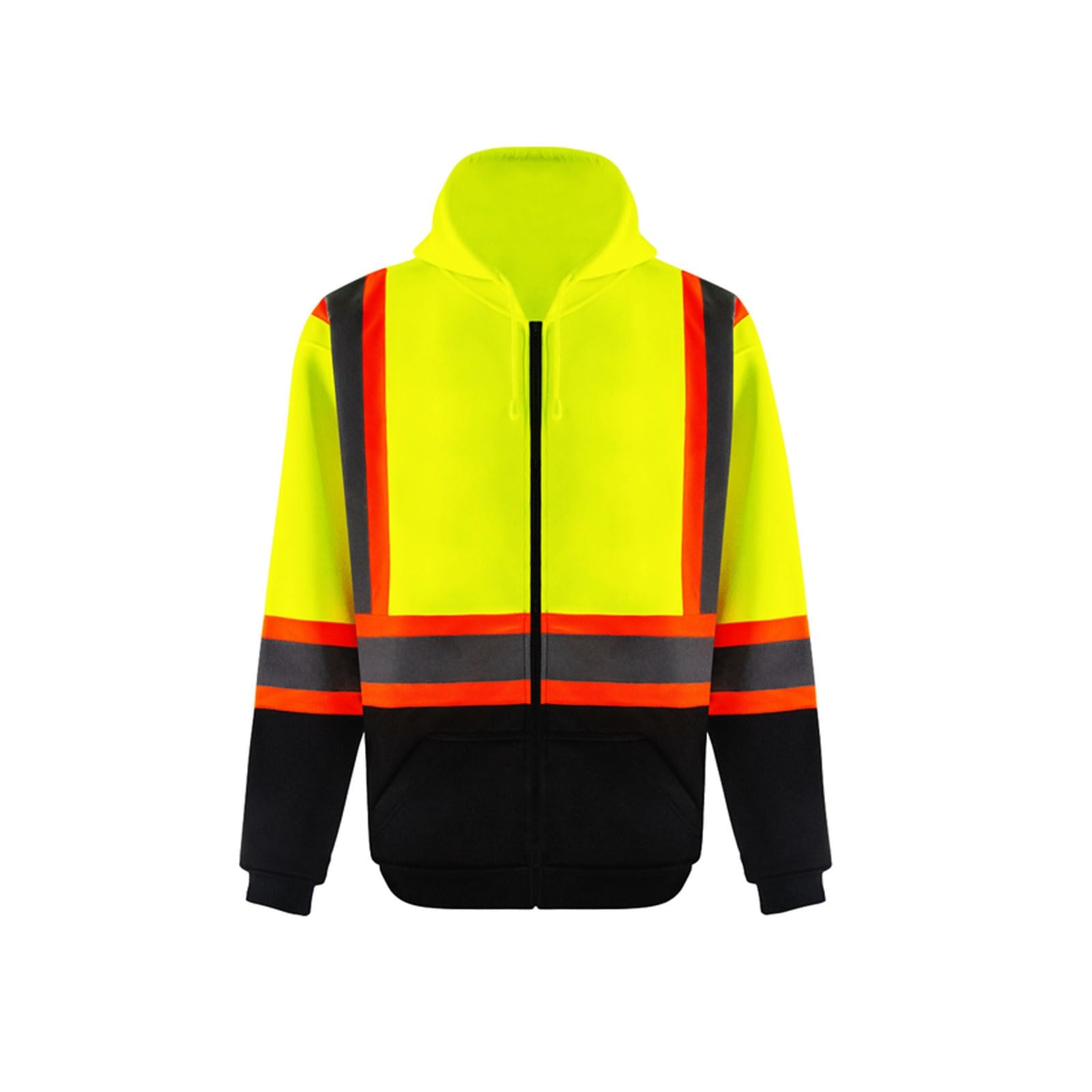 Chaleco reflectante de alta visibilidad, Chaqueta polar reflectante de alta visibilidad con capucha, multicolor, varios tamaños(Gelb,L)