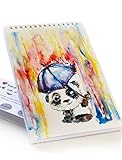 #1 BEST Sketchbook for Kids by TravelArt ® - Creative Panda Artwork, Acid Free - Spiral Sketch Pad of 100 - Great Craft Journal for Beginners to Learn How to Draw with Colored Pencils - Perfect Gift