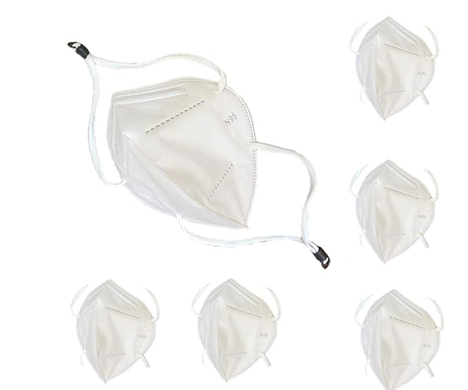 ONSAFE N95 5 Layer Disposable Dust and Pollution Face Mask with Adjustable Nose Pin Without Valve Mask and Head Loop for Men, Women & Kids