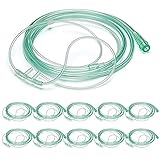 10 Pack High Flow Soft Oxygen Cannulas and 7’ Delicate Tubing with Standard Connection