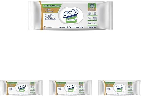 Solo Yüzey Temizleme Mendili Doğal Güç Beyaz Sabun 1X100 4lü paket