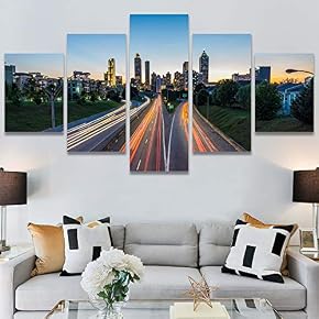 SIGNWIN 5 Panel Canvas Wall Art Light Exposure...