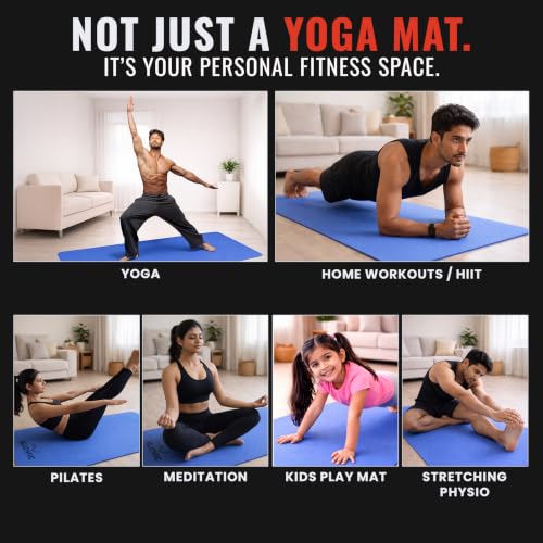 Image of Slovic Yoga Mat for Women [4 MM] | Exercise Mat for Home | Non-Slip Yoga Mat for Men | Workout Mat For Kids | Gym Mat for Indoor Excercise | EVA