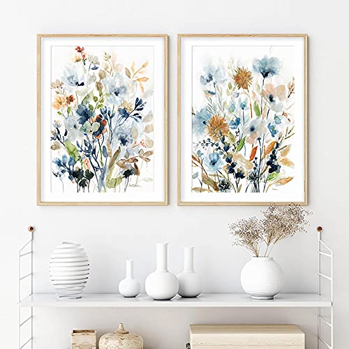 Toile florale sans cadre 60x80 cm affiche botanique pour décor modulable