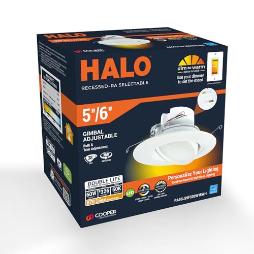 Halo RA56LS9FSD2W1EWH Ra 6 Inch Gimbal Led Recessed Adjustable Light Trim thumb #1