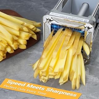 Sopito Taglia Patate Fritte Elettrico, Tagliapatate Professionale in Acciaio Inossidabile con Lama da 12mm