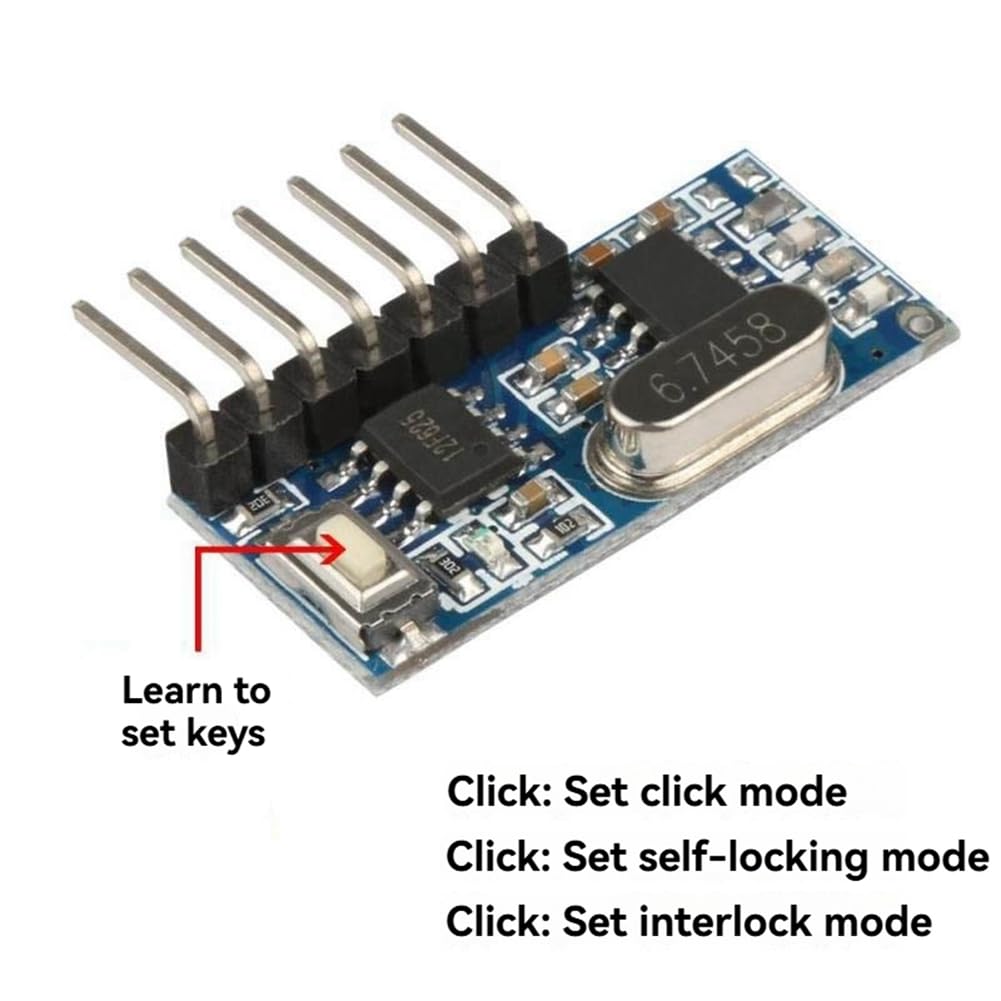 Comphic 433Mhz Wireless Remote Control 5V 4-Way Transmitter and Receiver Module Set 3-Button Remote Control RX480-4CH - Image 2