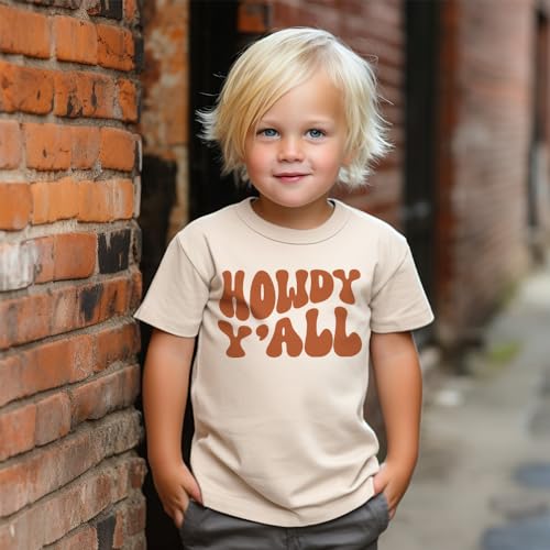 Retro Howdy Yall Toddler Shirt - Funny Cowboy Country Western T-Shirt - Cute Natural Toddler Youth Tee2