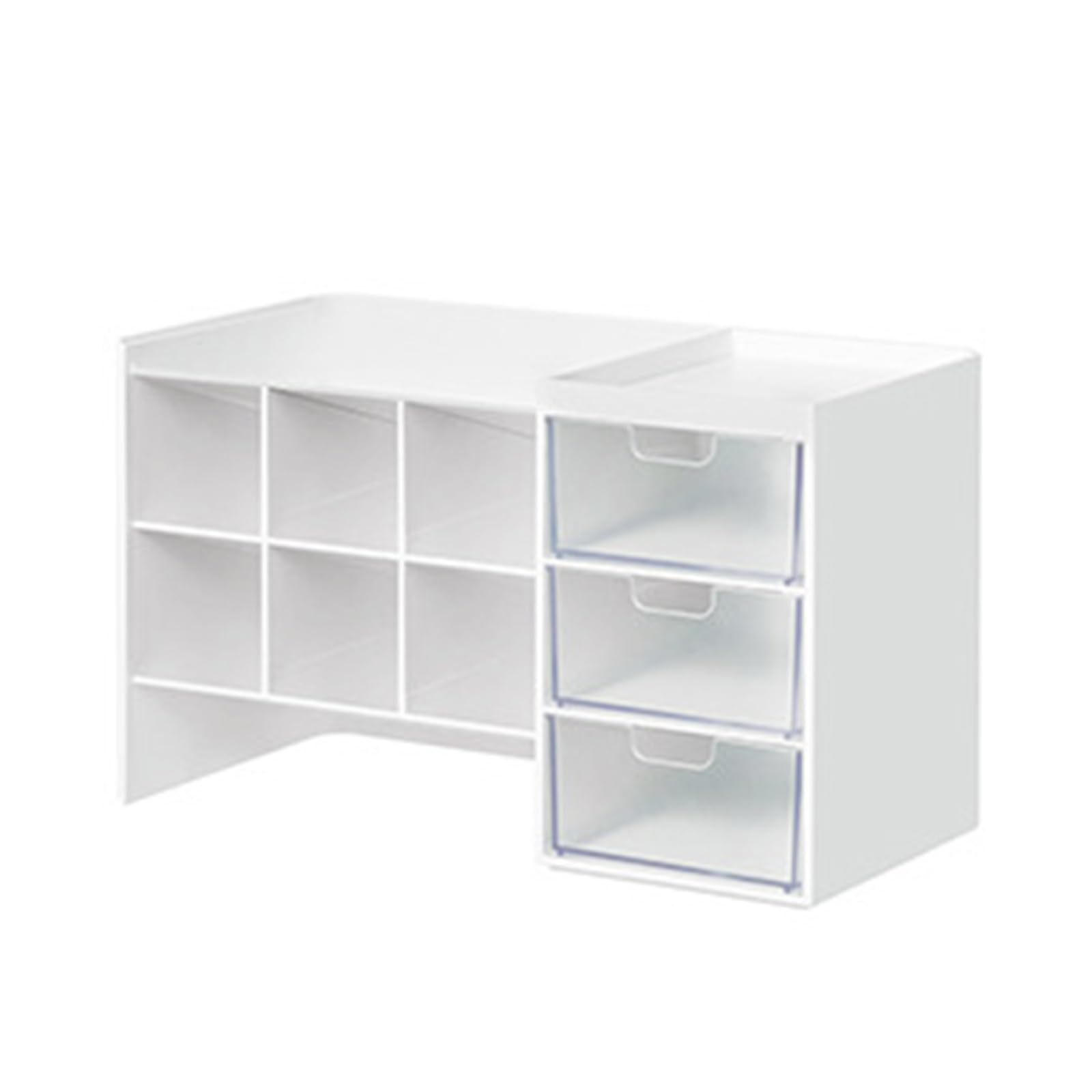 Stackable Marker Organizer With Drawer - 6-grid Inclined Pen Slot Desktop Stationery Storage Holder - Large Pencil Marker Desk Pen Organizer